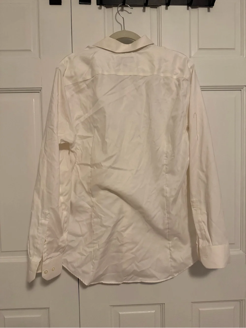 Banana Republic Non-Iron Slim Fit Dress Shirt Large White 100% Cotton Button Up